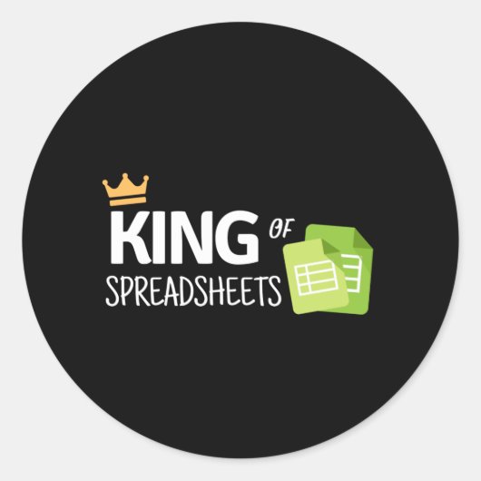 Koning van de klassieke ronde sticker van spreadsh (Voorkant)
