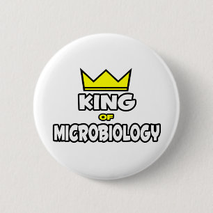Koning van de microbiologie ronde button 5,7 cm