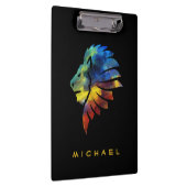 Koning van de oerwoud waterverf monogram leeuw klembord (Rechts)