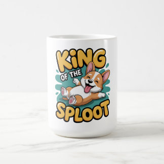 Koning van de Sploot Grappige Hond Liggende Pose C Koffiemok