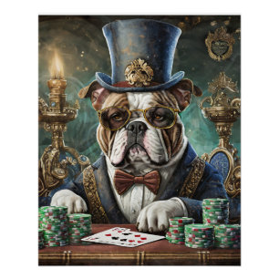 Koning van de Tafel, Bulldog speelt CardsTissue Pa Perfect Poster