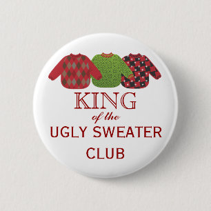 Koning van de Ugly Sweaters Holiday Button