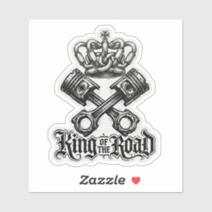 Koning van de weg gekroond Piston Sticker