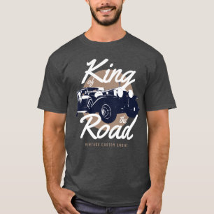 Koning van de weg typografie voor oldtimer t-shirt