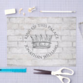 Koning van dit paleis Gebouwde Monogrammed Naam Tissuepapier (Craft)