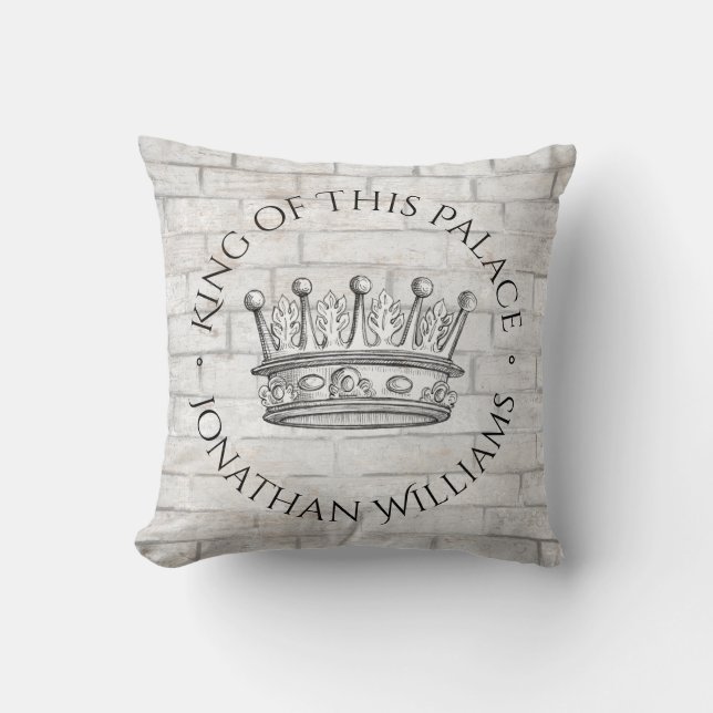 Koning van dit paleis kroon met naam kussen (Voorkant)