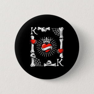 Koning Van Harten Kaart Kostuum Grappig Halloween Ronde Button 5,7 Cm