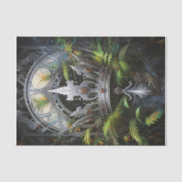 Koning van het bos, zilveren kroon van varens tissuepapier