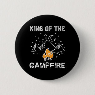 Koning van het kampvuur kamperen in de wildernis L Ronde Button 5,7 Cm