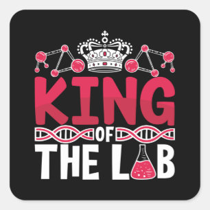 koning van het laboratorium voor technische wetens vierkante sticker