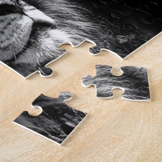 Koning van het Oerwoud - Lion Puzzle Legpuzzel (Zijkant)