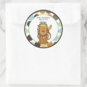 Koning van het Oerwoud Ronde Custom Favor Sticker (Tas)