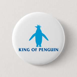 Koning van Pinguïn Ronde Button 5,7 Cm