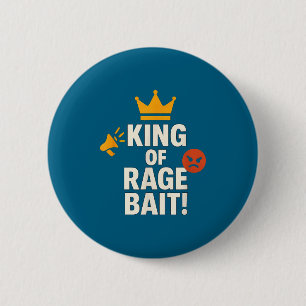 Koning van Rage Bait Funny Internet Meme Gamer Cit Ronde Button 5,7 Cm