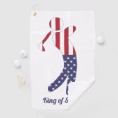 Koning van Swing | Amerikaanse vlag Golf Player Golfhanddoek (Insitu)