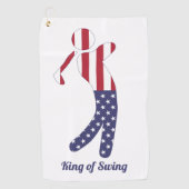 Koning van Swing | Amerikaanse vlag Golf Player Golfhanddoek (Voorkant)