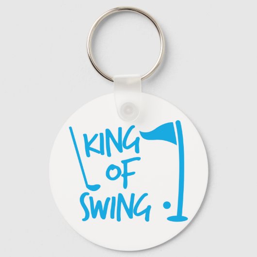 Koning van SWING, golfbal en golfclub Sleutelhanger (Voorkant)