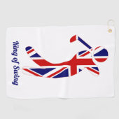 Koning van Swing | Union Jack Golf Player Golfhanddoek (Horizontaal)