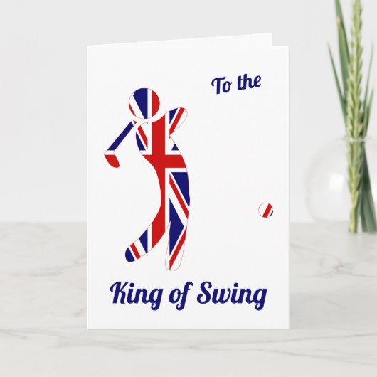 Koning van Swing | Union Jack Golfer | VADERDAG Kaart (Voorkant)