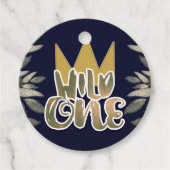 Koning van Wilde Dingen Één 1e Verjaardagsfeest Bedankjes Labels (Voorkant)