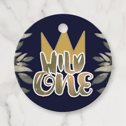 Koning van Wilde Dingen Één 1e Verjaardagsfeest Bedankjes Labels (Voorkant)