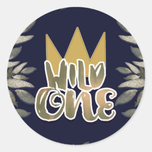 Koning van Wilde Dingen EEN 1e Verjaardagsfeestje Ronde Sticker