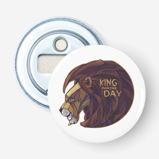 Koning voor de Dag Button Flesopener (Voorkant)