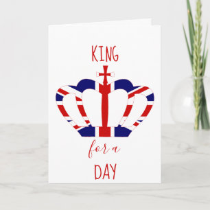 Koning voor een dag Union Jack Crown VADERDAG Kaart