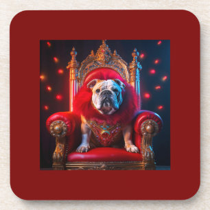 Koning Winnie de Bulldog op zijn troon Bier Onderzetter