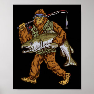 Koning Zalm Vissen Forel Jagen Bigfoot Vissers Poster