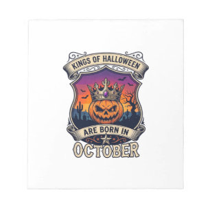 Koningen Halloween Worden Geboren Oktober Kroon Po Notitieblok