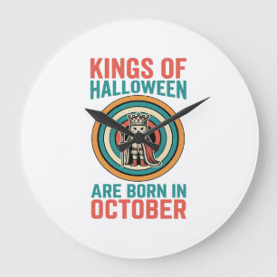 Koningen van Halloween Oktober Verjaardag Vintage  Grote Klok