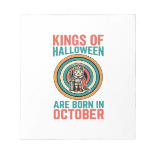 Koningen van Halloween Oktober Verjaardag Vintage Notitieblok