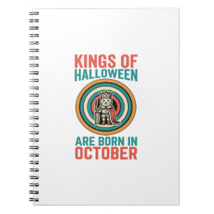 Koningen van Halloween Oktober Verjaardag Vintage Notitieboek