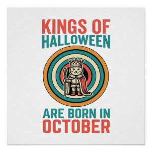 Koningen van Halloween Oktober Verjaardag Vintage  Perfect Poster