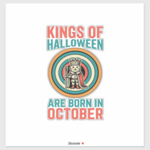 Koningen van Halloween Oktober Verjaardag Vintage Sticker