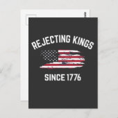 Koningen verwerpen sinds 1776 4 juli  briefkaart (Voorkant / Achterkant)