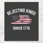 Koningen verwerpen sinds 1776 4 juli wijn etiket (Enkel label)