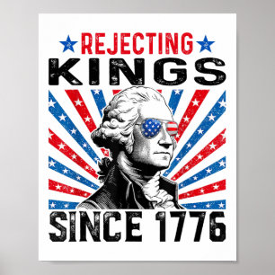 Koningen verwerpen sinds 1776 Bedrukte Usa Vlag Vi Poster