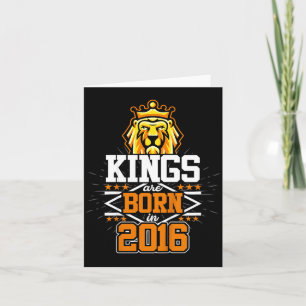 Koningen worden geboren in 2016 Leeuw Bday Cadeaus Kaart