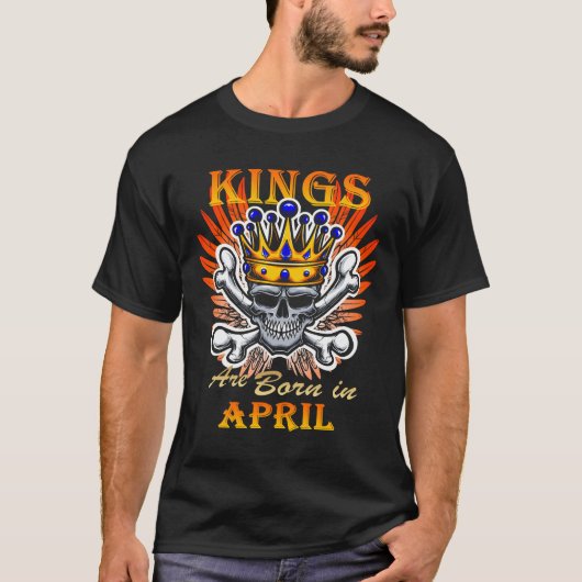 Koningen worden geboren in april t-shirt (Voorkant)