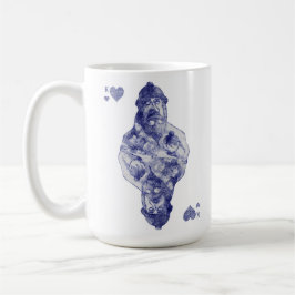 Koningen zijn een van de pakken van een kaartspel. koffiemok