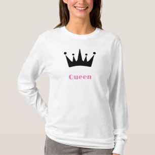 Koningin aangepaste tekst kroon afbeelding wit lan t-shirt