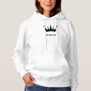 Koningin aangepaste tekst kroon hoodie witte sweat