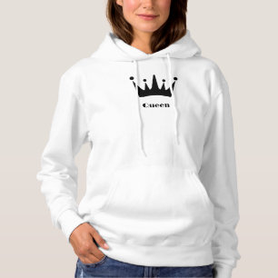 Koningin aangepaste tekst kroon witte trui sweatsh hoodie