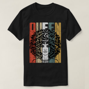 Koningin-Afrikaans-Amerikaanse gediplomeerde sterk T-shirt