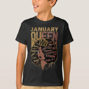 Koningin Afro Melanin Meisje Gebed Verjaardag Zwar T-shirt