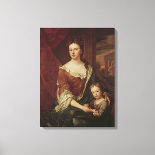 Koningin Anne en William van Gloucester Canvas Afdruk