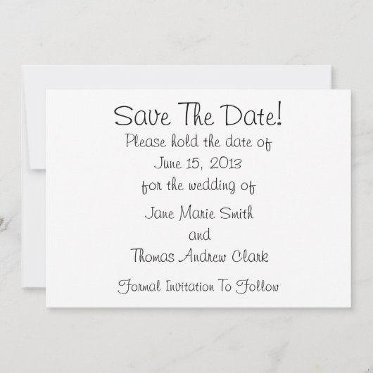 Koningin Anne redt de datum Save The Date (Achterkant)