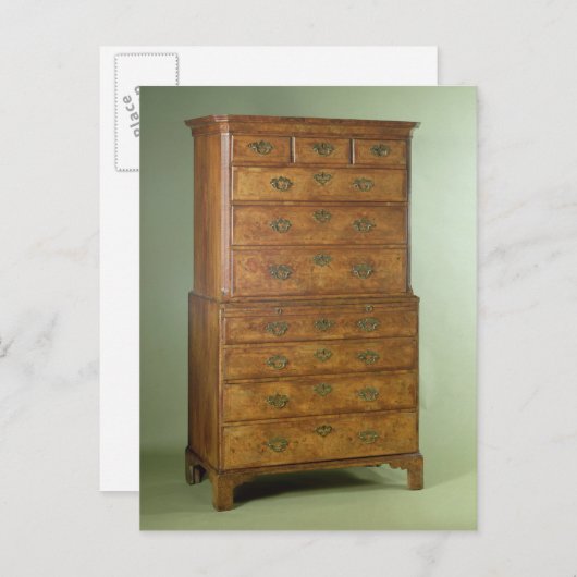 Koningin Anne walnut tallboy, begin 18e eeuw Briefkaart (Voorkant / Achterkant)